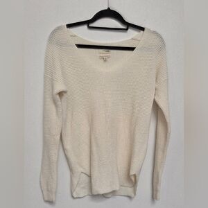 Wilfred Free Aritzia Sz M OAT 100% Laine Wool Chunky knit Oat Pullover Sweater